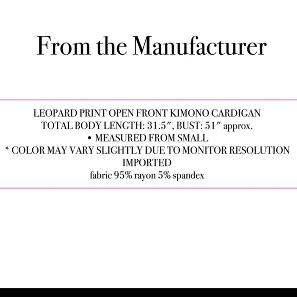 Animal Leopard Print Open Front Kimono/Cardigan - Picture 4 of 5